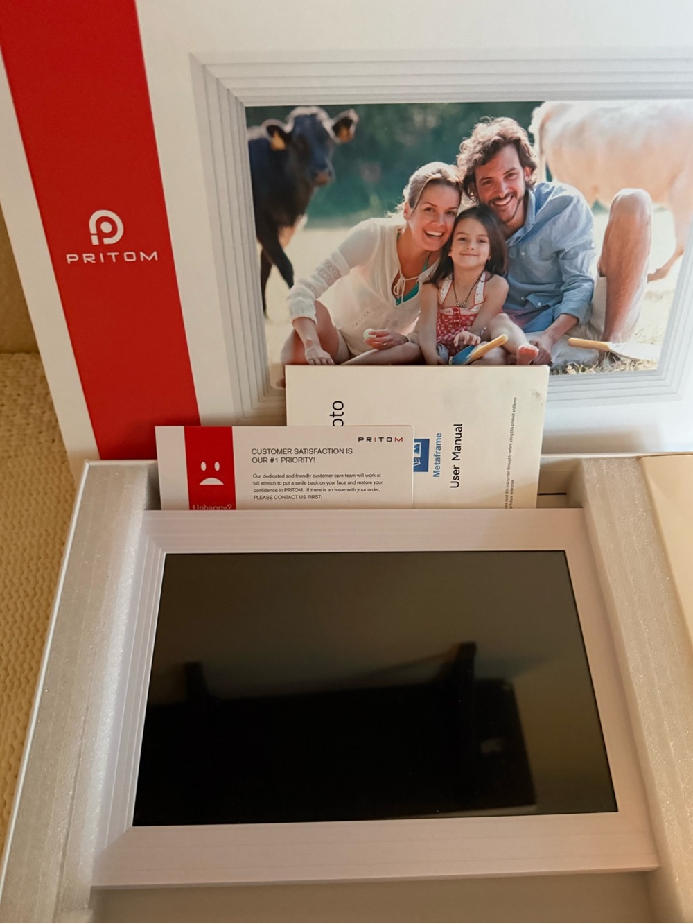 White Digital Photo Frame - 10" Display